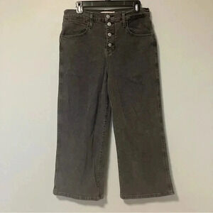Levi’s Mile High Cropped Wide Leg  Buttoned Fly Grey Jeans W30